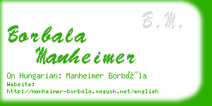 borbala manheimer business card